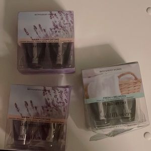 Three sets of two bath and body works wallflowers